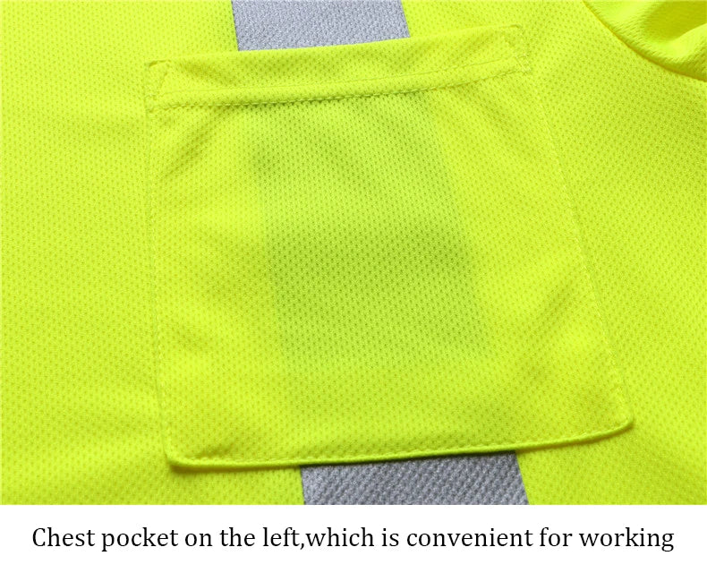 Fluorescent Yellow Workwear T Shirt  Long Sleeve  Breathable shirts for Work Warehouse Construction Class 3