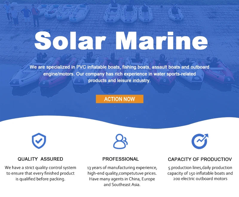 SOLAR MARINE 2.7M PVC Inflatable Fishing Boat Surfing Kayak and Racing Boats 4People Adult Outdoor Watersport Accessories