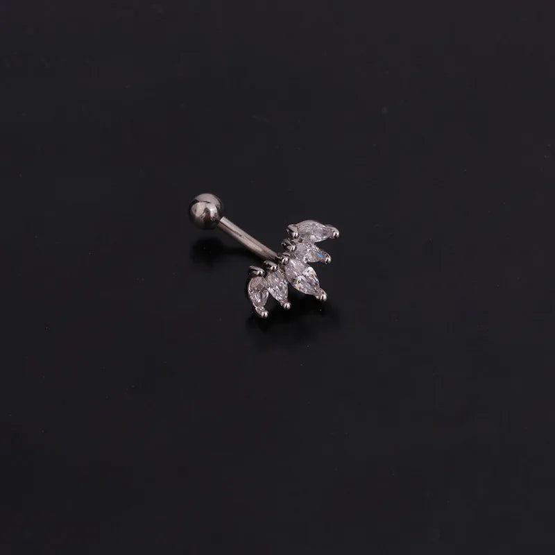 1PC 16G New Flower Stainless Steel IBall Eyebrow Piercing Curved Barbell Lip Ring Snug Daith Helix Rook Earring