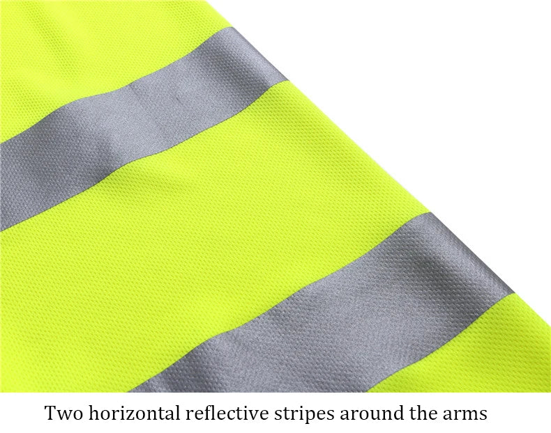 Fluorescent Yellow Workwear T Shirt  Long Sleeve  Breathable shirts for Work Warehouse Construction Class 3