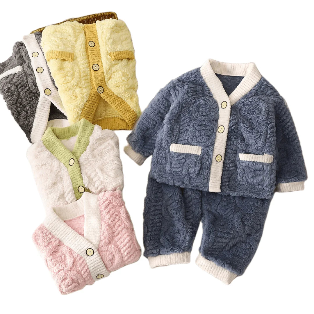 Suit Winter New Baby Padded Thickened Boys Home Wear Girls Pajamas Warm Children's Clothing