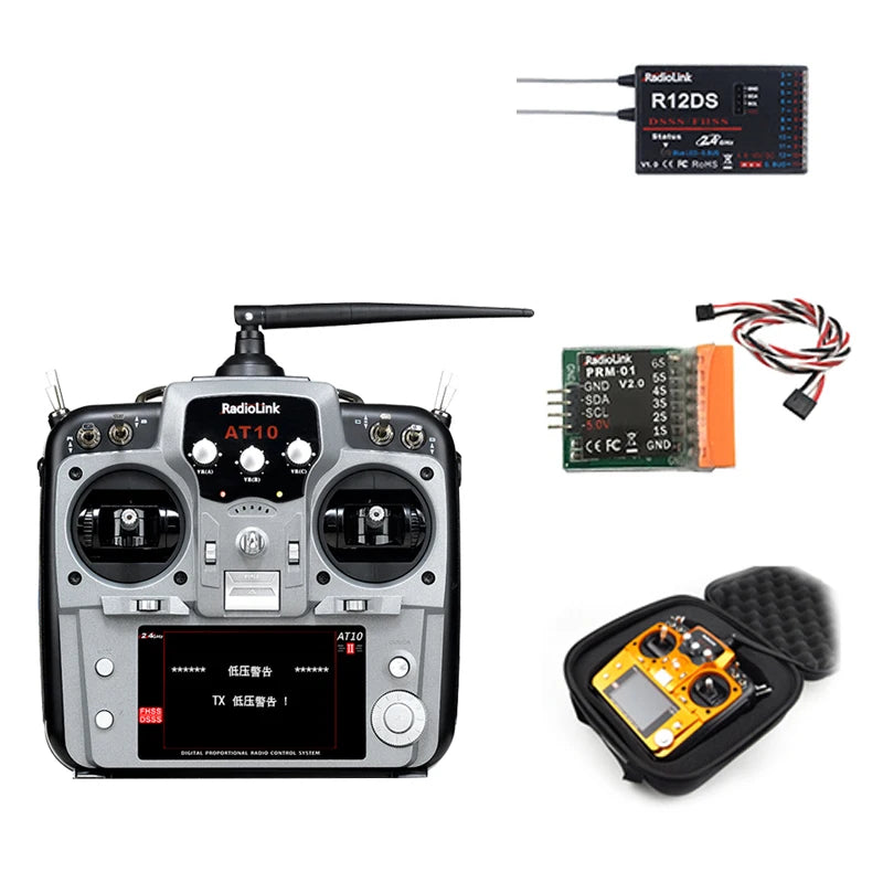 Radiolink AT10 II 12CH RC Transmitter and Receiver R12DS 2.4G AT9S PRO Radio Remote Controller for RC Drone/ Fixed Wing