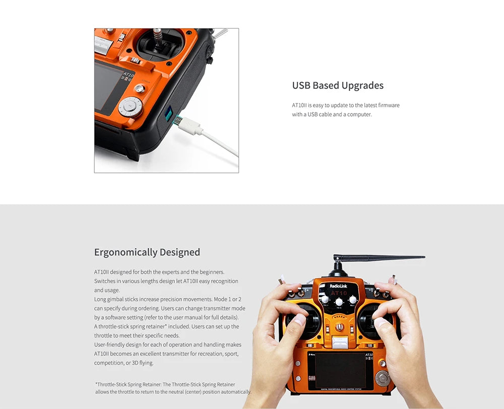 Radiolink AT10 II 12CH RC Transmitter and Receiver R12DS 2.4G AT9S PRO Radio Remote Controller for RC Drone/ Fixed Wing