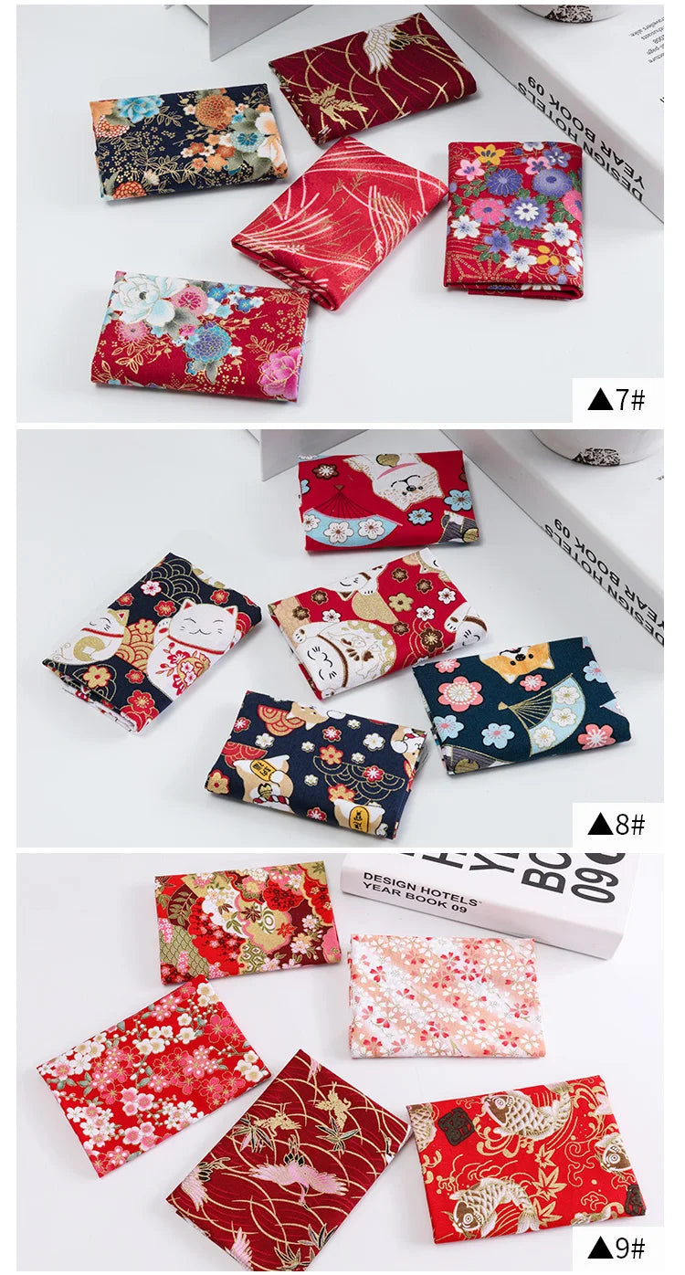 Japanese Cotton Printed Patchwork Fabric Quilting Material For Sewing Dolls And Bags Needlework Accessories 20x25cm/Pcs TJ0361