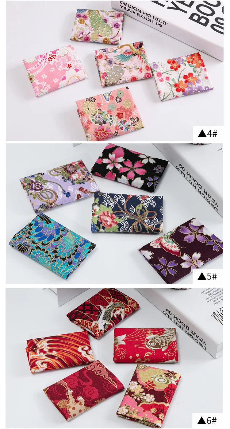 Japanese Cotton Printed Patchwork Fabric Quilting Material For Sewing Dolls And Bags Needlework Accessories 20x25cm/Pcs TJ0361