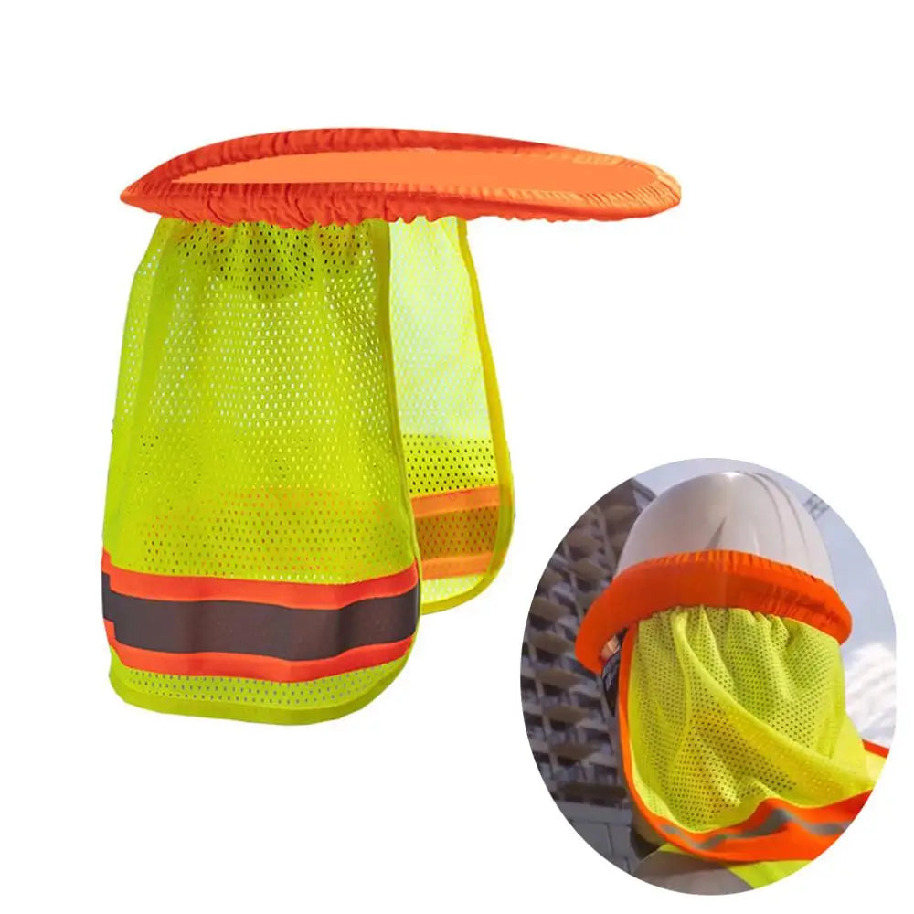Hi Viz Reflective Safety Sunshade Outdoor Construction Safety Hard Hat Sun Shade Neck Shield Neck Protective Helmets Shield