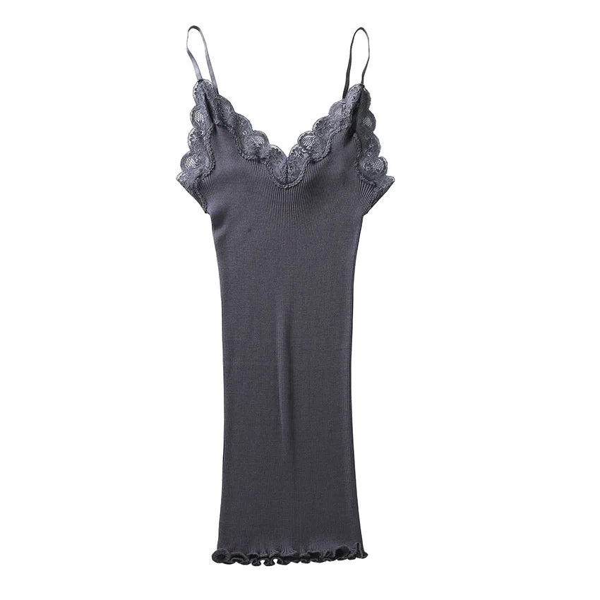 SuyaDream Women Lace Camis 70%Real Silk 30%Cotton Lace Camisoles Spandex knits Soft Basic shirt 2022 New Vest Solid colors