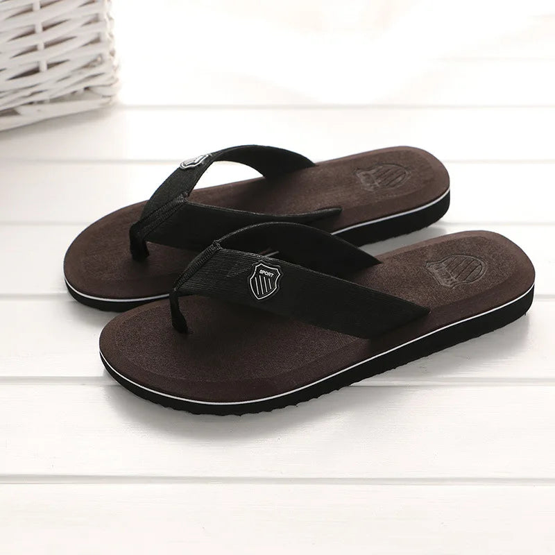 Summer Slippers Men Flip Flops Beach Sandals Non-slip Casual Flat Shoes Slippers Indoor House Shoes For Men Outdoor Slides