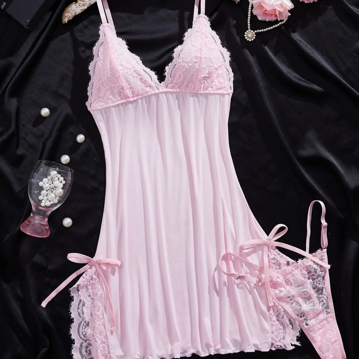 Women's Luxury Satin Bridal Robe with Feathers | Silk Sleepwear Nighty