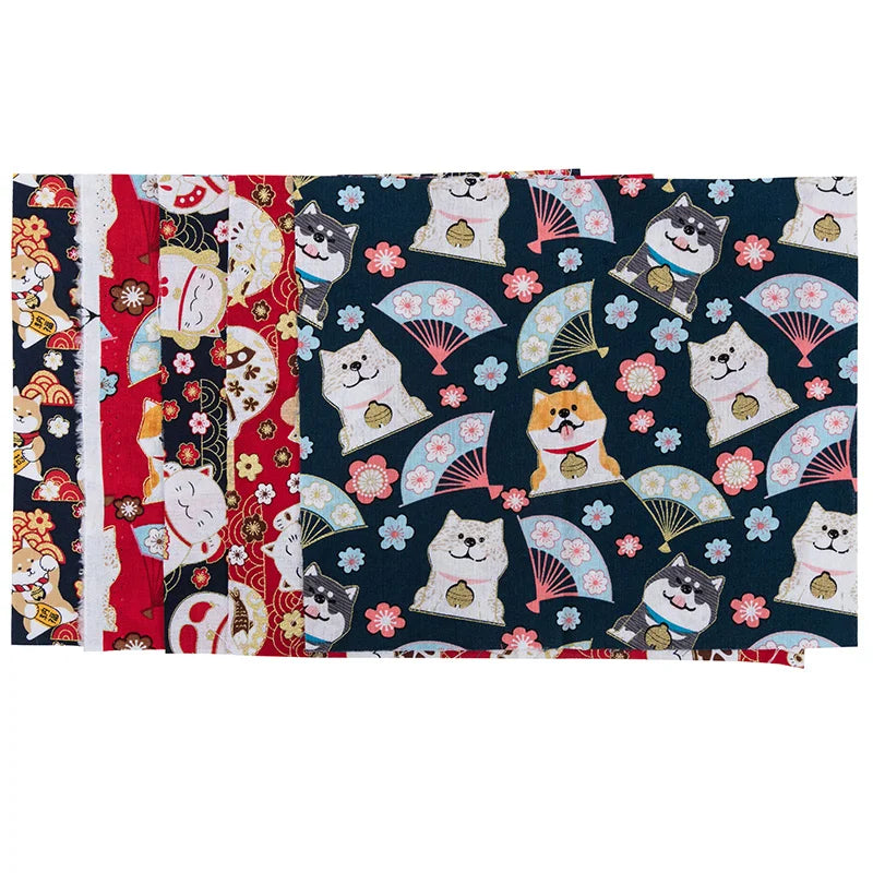 Japanese Cotton Printed Patchwork Fabric Quilting Material For Sewing Dolls And Bags Needlework Accessories 20x25cm/Pcs TJ0361