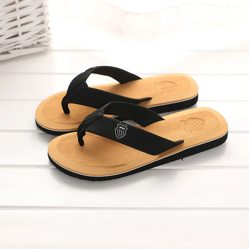 Summer Slippers Men Flip Flops Beach Sandals Non-slip Casual Flat Shoes Slippers Indoor House Shoes For Men Outdoor Slides