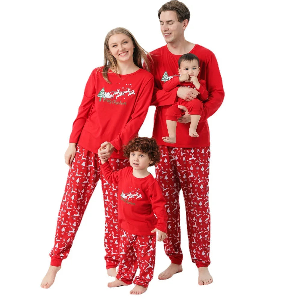 Drop Shipping Baby Kids Christmas Pajamas Pyjamas Family Matching Boy Girls Deer Santa Claus Christmas Family