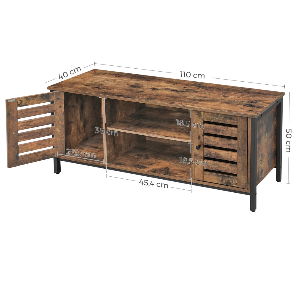 VASAGLE Lowboard TV wardrobe, 2 cabinets and 2 shelf levels, width 110cm