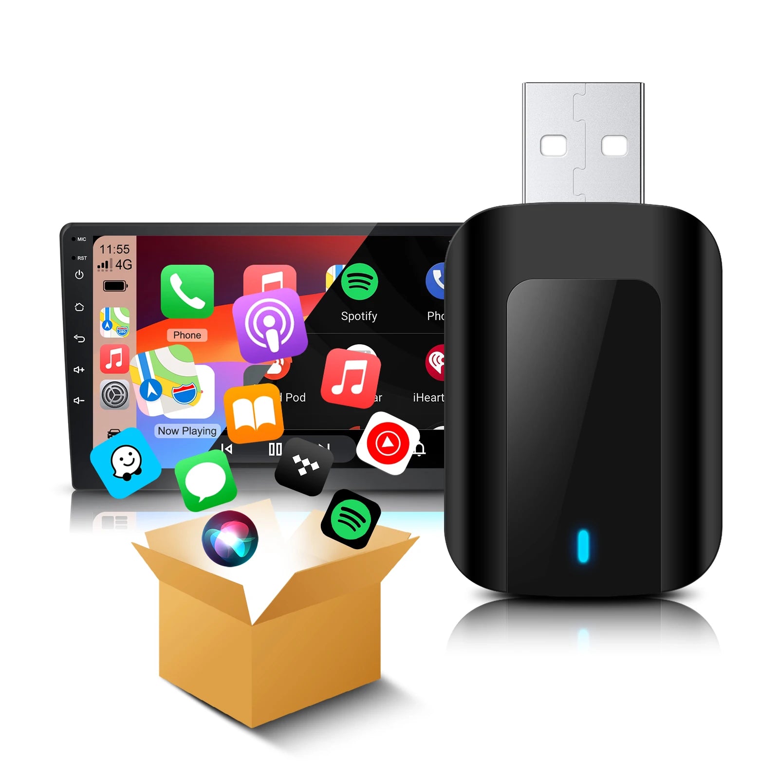 Ezonetronics Wireless CarPlay android auto adapter for factory wired car, wireless CarPlay & Android auto 2 in 1
