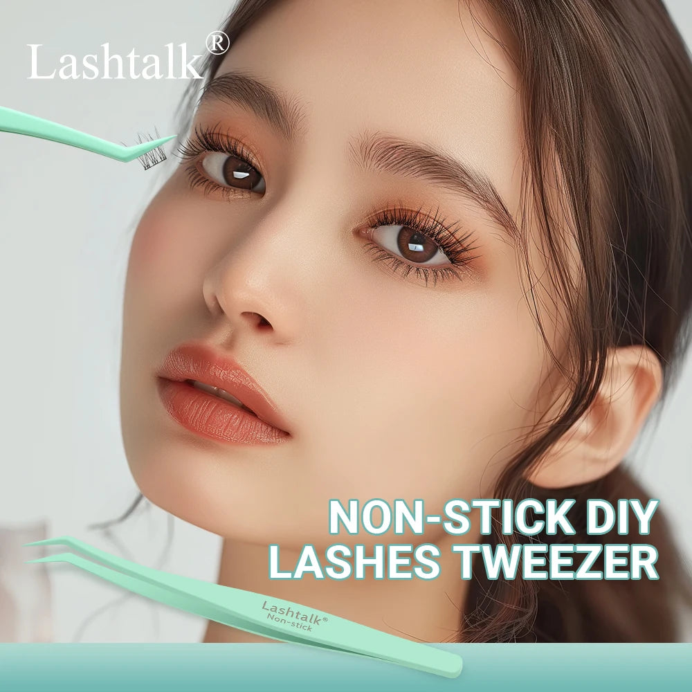 Lashtalk 1Pc DIY Lashes Tweezers Non-stick No Sticky Anti-adhesive False Eyelashes With Adhesive-free Lashes No Glue Makeup Tool