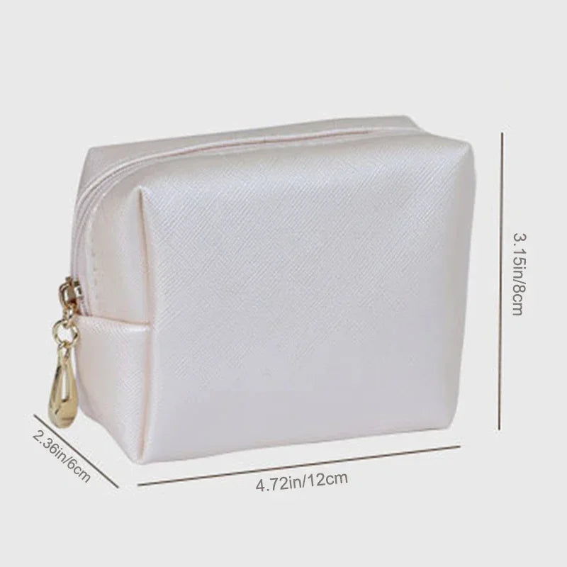 Mini Makeup Bags for Purse PU Cosmetic Bag Waterproof Toiletry Bag Traveling Makeup Bag Lipstick Cosmetic Pouch Travel Organizer