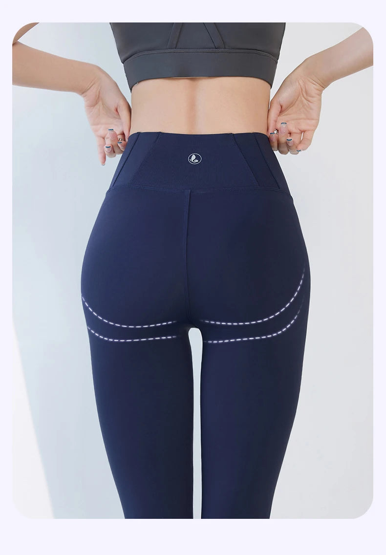 BIVIGAOS Spring Summer New Plum Red 3D Naked Feeling Sharkskin Leggings Women Slim Sexy Sport Yoga Push Up Fitness Leggings