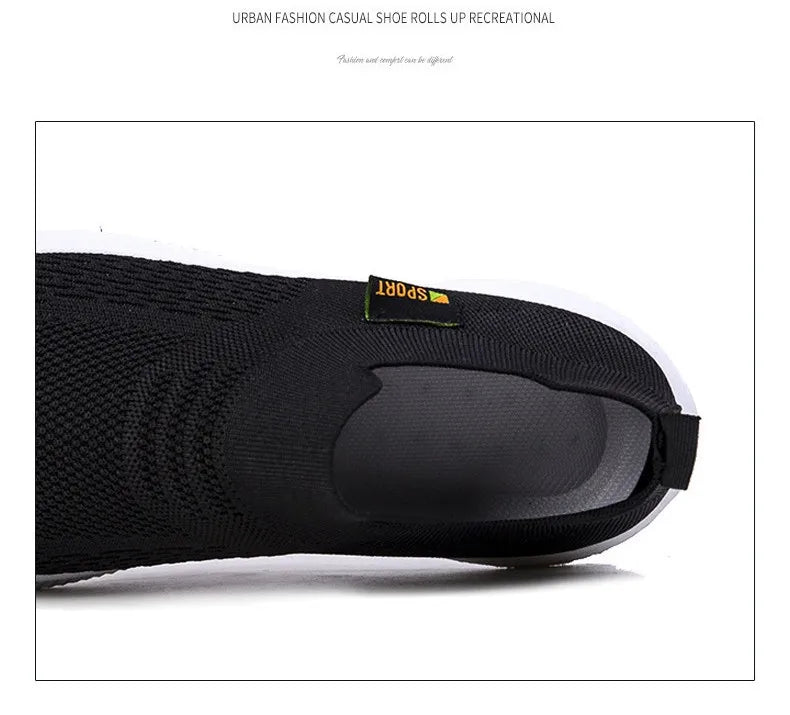 Men Walking Shoes Knit Mesh Breathable Sneakers Lightweight Sneakers Slip-on Mens Casual Shoes Fashion Comfort