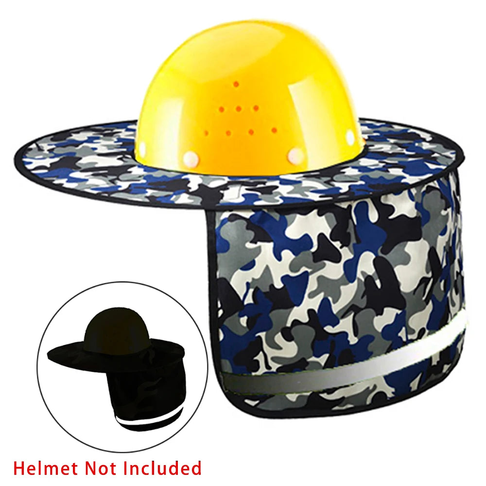 Outdoor Safety Hat Neck Shield Cover Sun Shade High Visibility Reflective Strip Workplace Safety Supplies For Construction Site