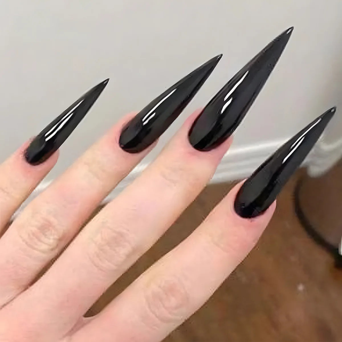 24Pcs French Almond False Nails Glitter with Rhinestones Wearable Fake Nails Artificial Simple Full Cover Press on Nails Tips