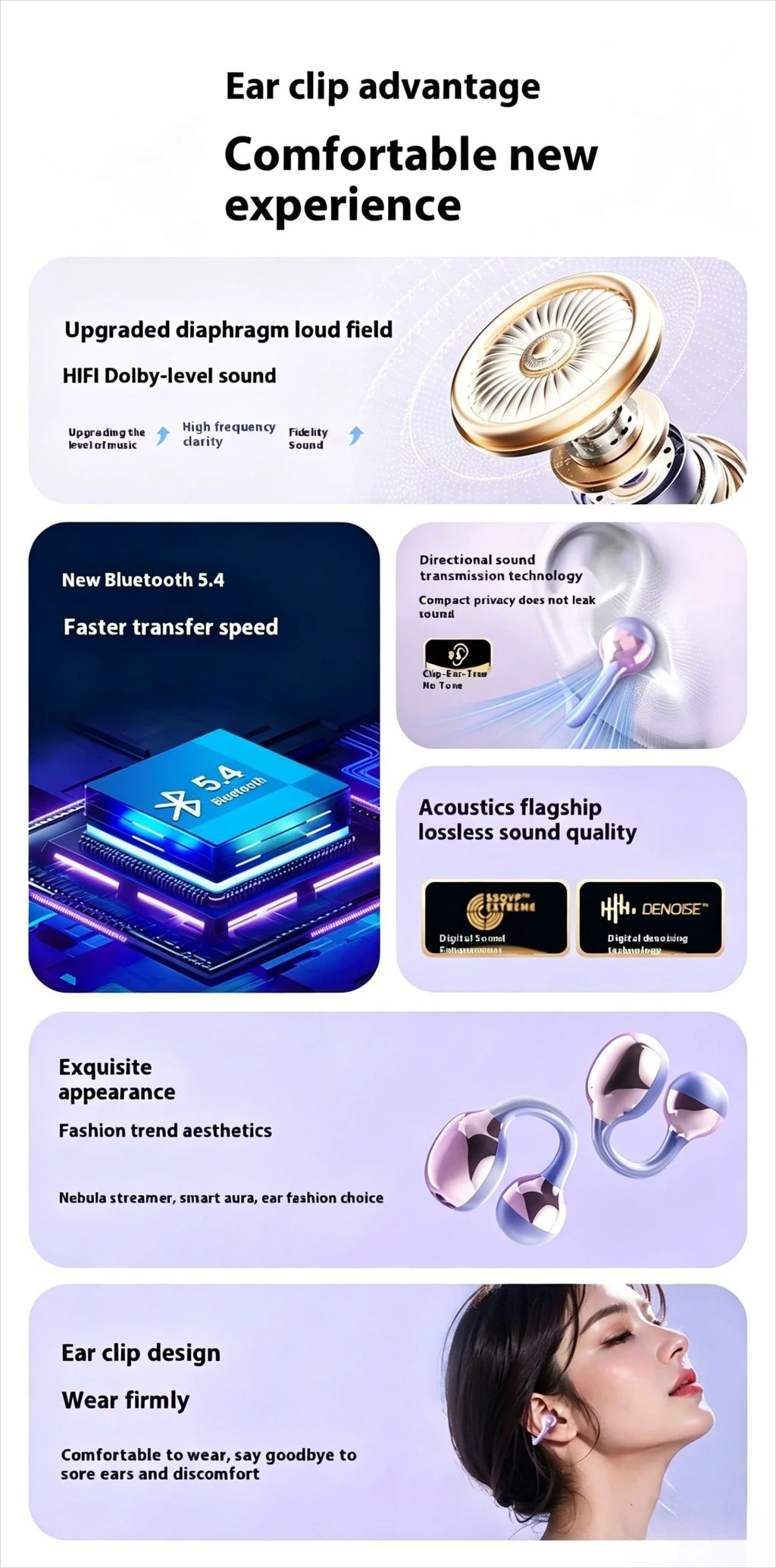 Bluetooth 5.4 Wireless Earphones with Digital Display Dolby-Quality Hi-Fi Audio Dynamic Sound Range and Integrated Call Mic