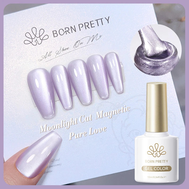 BORN PRETTY Super Holos Cat Magnetic Nail Gel Polish for Nails 10ml Soak Off Holographics Laser Gel Polish Auroras Glimmer Nails