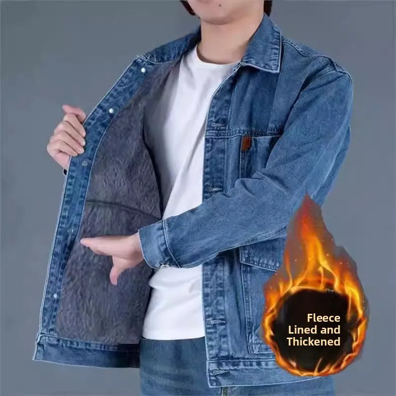 Retro American Denim Jaet Loose Fit with Multiple kets for Men Casual Wear Resistant And Dirtproof for Spring And Autumn
