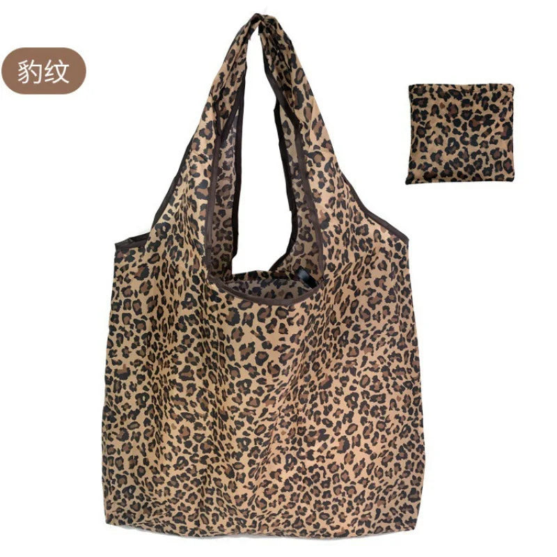 Large Reusable Shopping Bag for Women Shopper Tote Folding Bag Eco-Friendly Reusable Foldable Grocery Case Handbags Storage Bags
