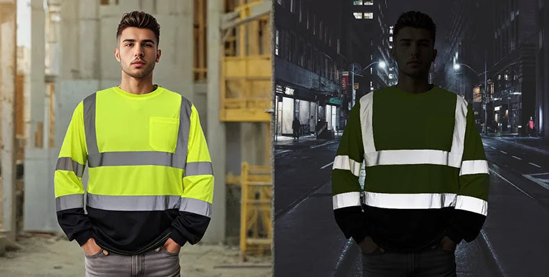 Long Sleeve Breathable T Shirt for Work Warehouse Construction Workwear Shirts Man Workshop Clothes