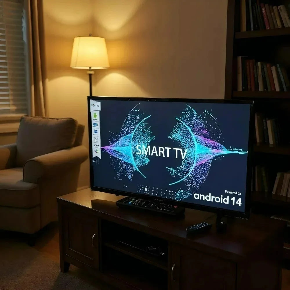 Android Smart TV 22 Inch HD LED Digital Television WiFi Built-in YouTube Netflix for Bedroom Kitchen Hotel Use