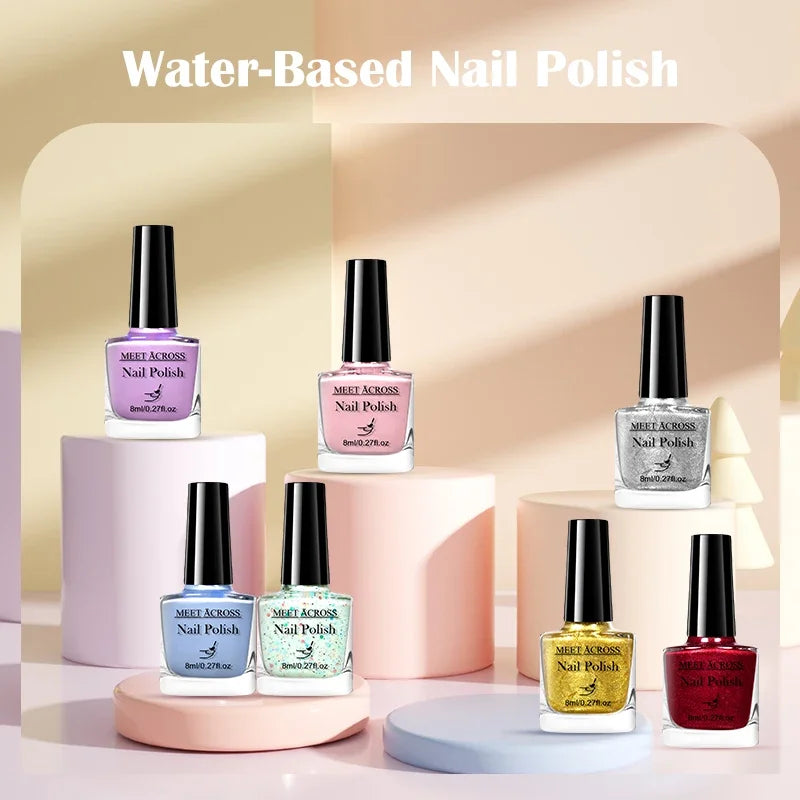 8ml Water-Based Nail Polish 48 Colors Long Lasting Quick Drying No Need of Lamp to Cure Nail Supplies Vernis for Nails Manicure