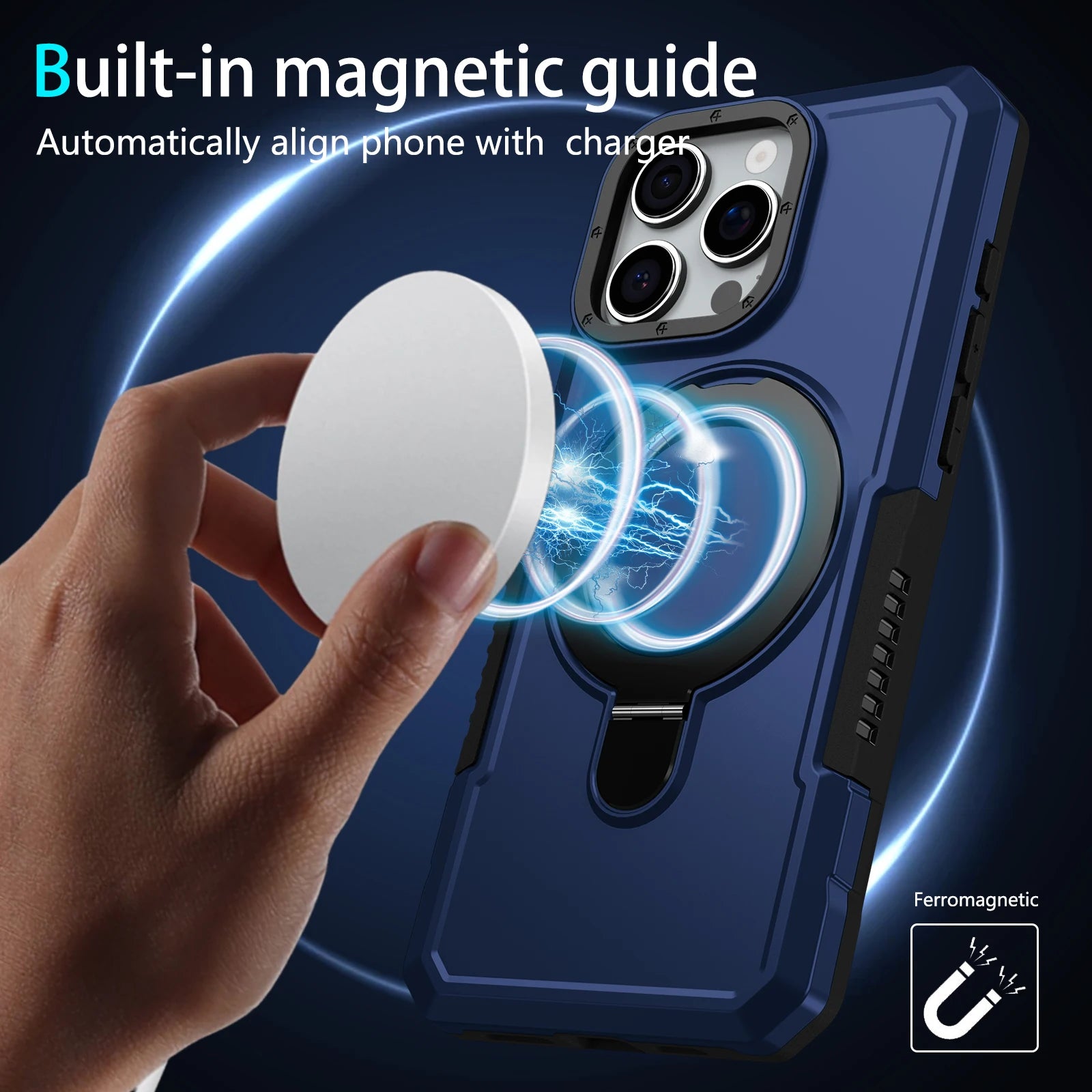 Luxury Armor Case for IPhone 17 16 15 14 13 12 11 Pro X XS XR Max 8 7 6 Plus Ring Holder Slide Lens Stand Phone Cover Shockproof