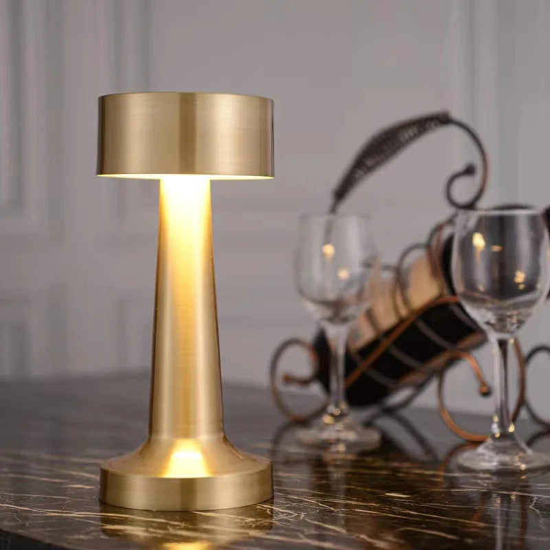 Retro Table Lamp Metal Touch Decor for Bar Coffee Table Restaurant Decoration Light Desk LED Rechargeable Night Lights Bedroom