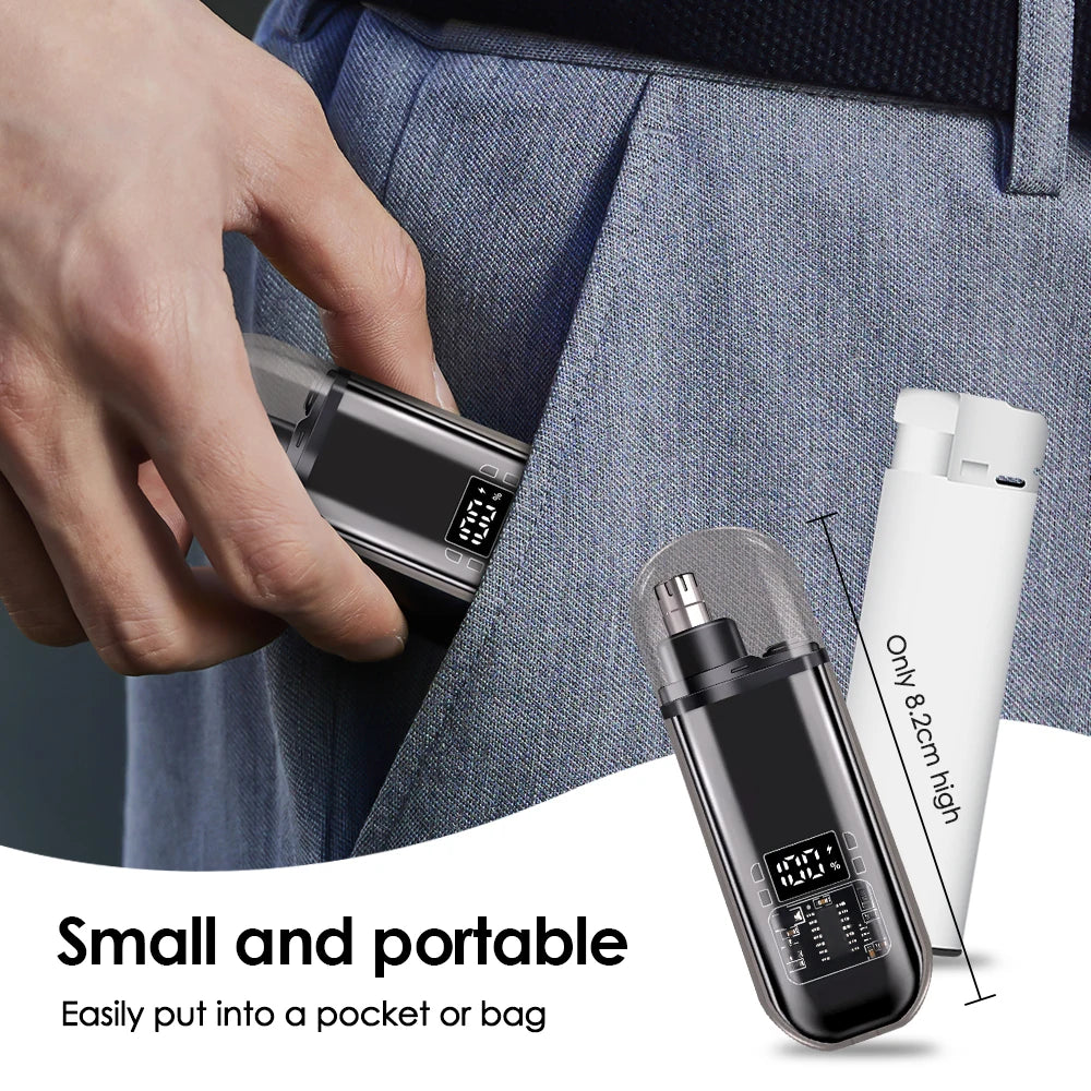 Rechargeable Nose Hair trimmer and Facial Hair remover for Men Nose Hair Shaver for nasal clearance - portable grooming tool for