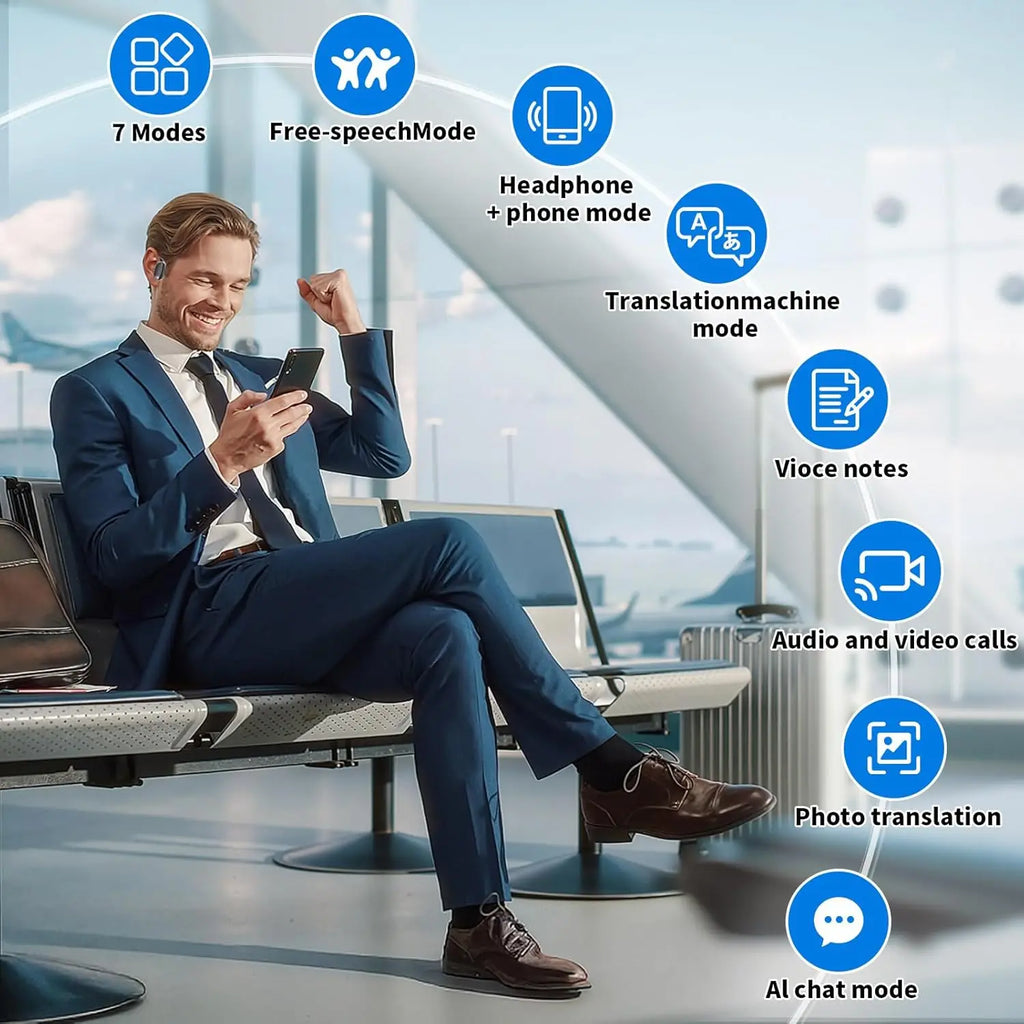 138 Language Translator Earbuds AI Translation Real Time Translating Earbuds Open Ear with 90H Playtime for Travel Business