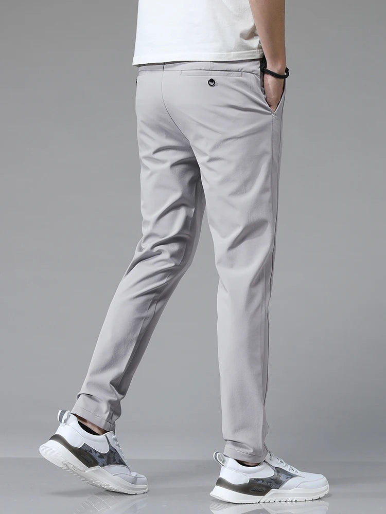 New Spring Summer Ultra-thin Men's Stretch Slim Straight Casual Pants High Quality Fashion Breathable Golf Sports Trousers