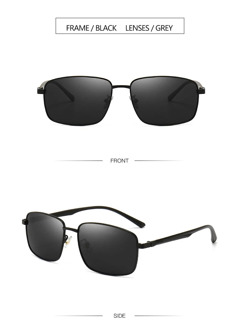 Business Metal Square Frame Polarized Sunglasses Luxury Oversized UV Protection Sun Protection Sunglasses 5027