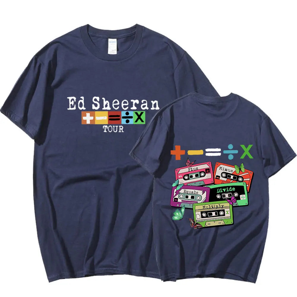 Ed Sheeran Concert Tour T Shirt Fans Gift 100% Cotton Casual Short Sleeve T-shirt Men Women Vintage Harajuku Tee Shirt Oversized