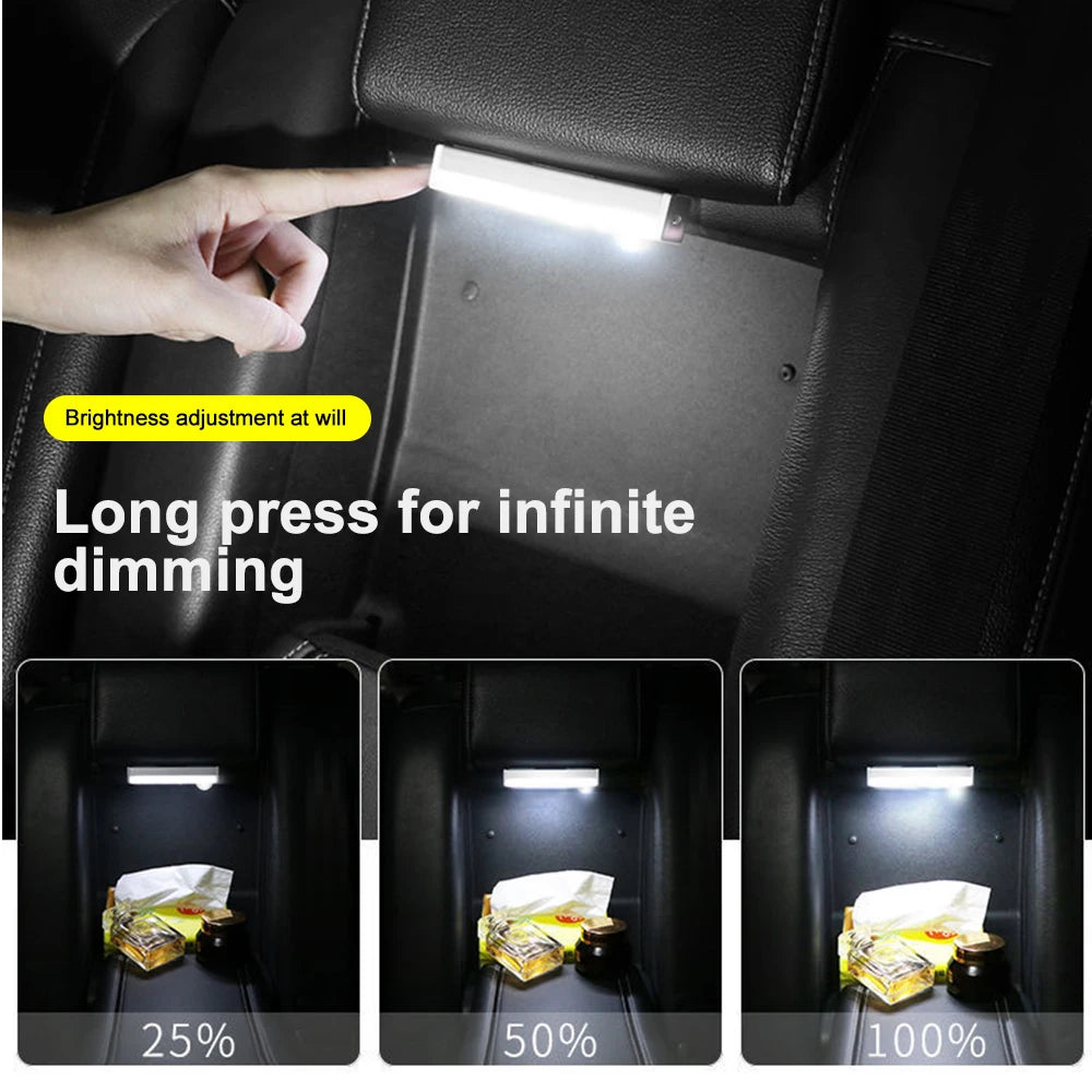 LED Car Sensor Light 10/20/30CM Automatic Induction Light Type-c Rechargeable Smart Lighting Magnetic Maual/Sensing Mode Lamp