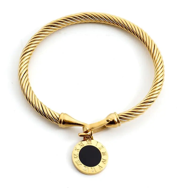 Stainless Steel Crystal Bracelet Bangle – Elegant 3-Stone Fashion Jewelry