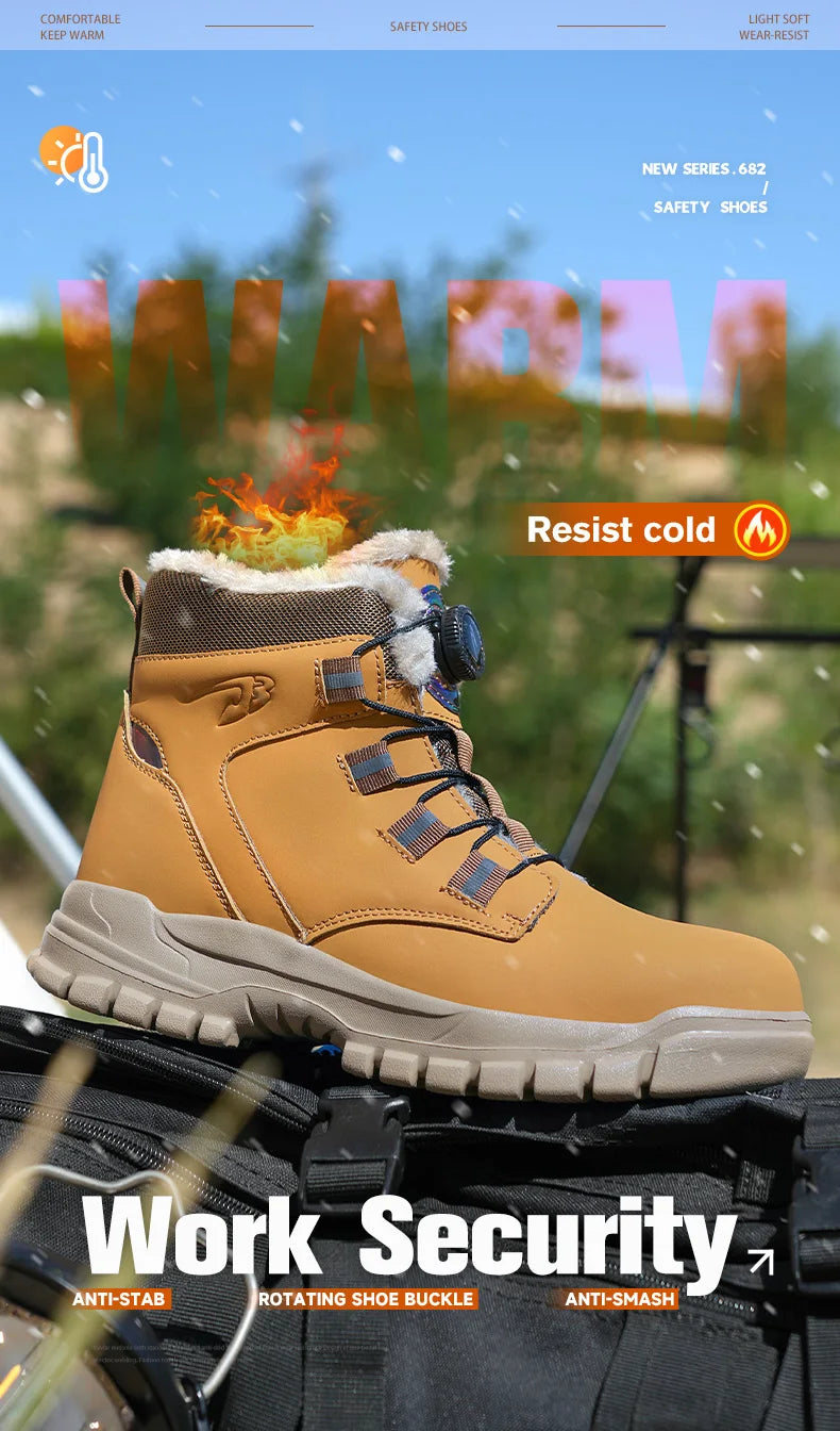 comfortable safety shoes for men high waterproof work shoes non-slip safety boots rubber outsole working sneakers with metal toe