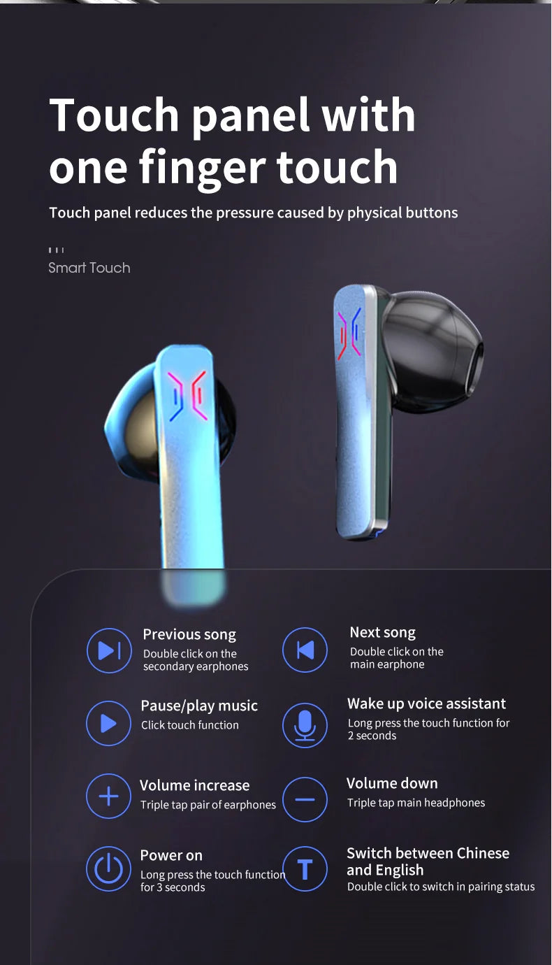 AI conversion original 74 languages intelligent real-time voice translation Translation headset, 4 translation modes