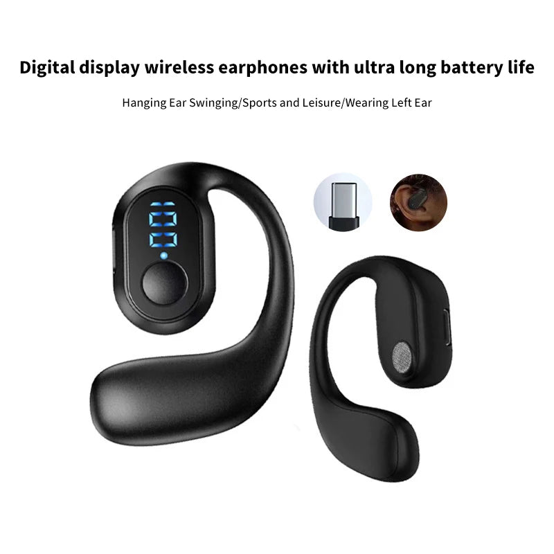 Wireless Bluetooth Headphones With Digital Display With Microphone Handsfree Noise Canceling Earphones For Driving Audifonos﻿