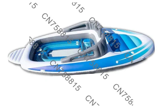 6-Person Island Floating Bed Pirate Ship Multi-Person Water Party Yacht Floating Raft，PVC Thickened Inflatable