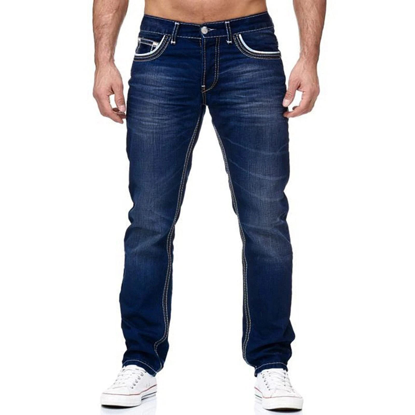Men's Washed Straight Boyfriend Jeans – Spring & Summer Style