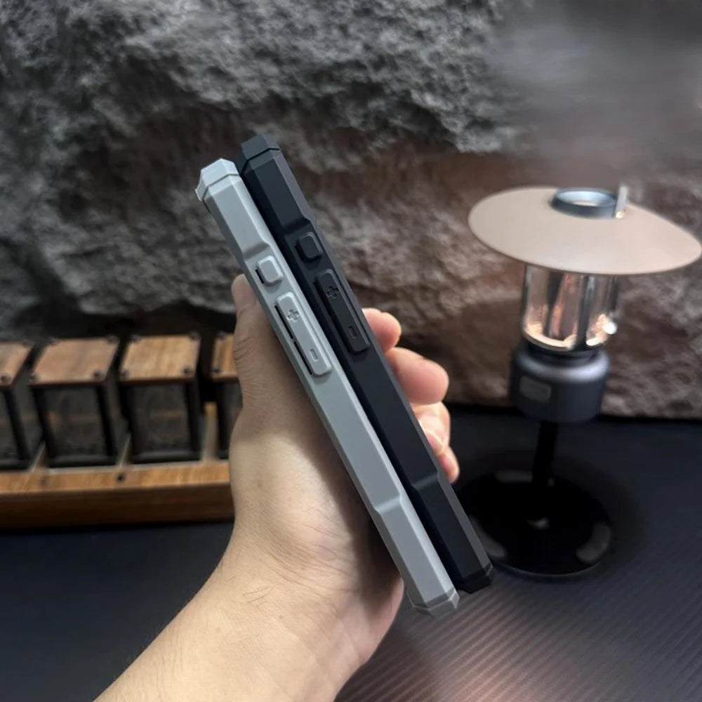 Rugged Shockproof Metal Magnetic Case For iPhone 17 Air 16 15 14 13 12 Pro Max Plus Holder With Camera Glass Ring Armor Cover