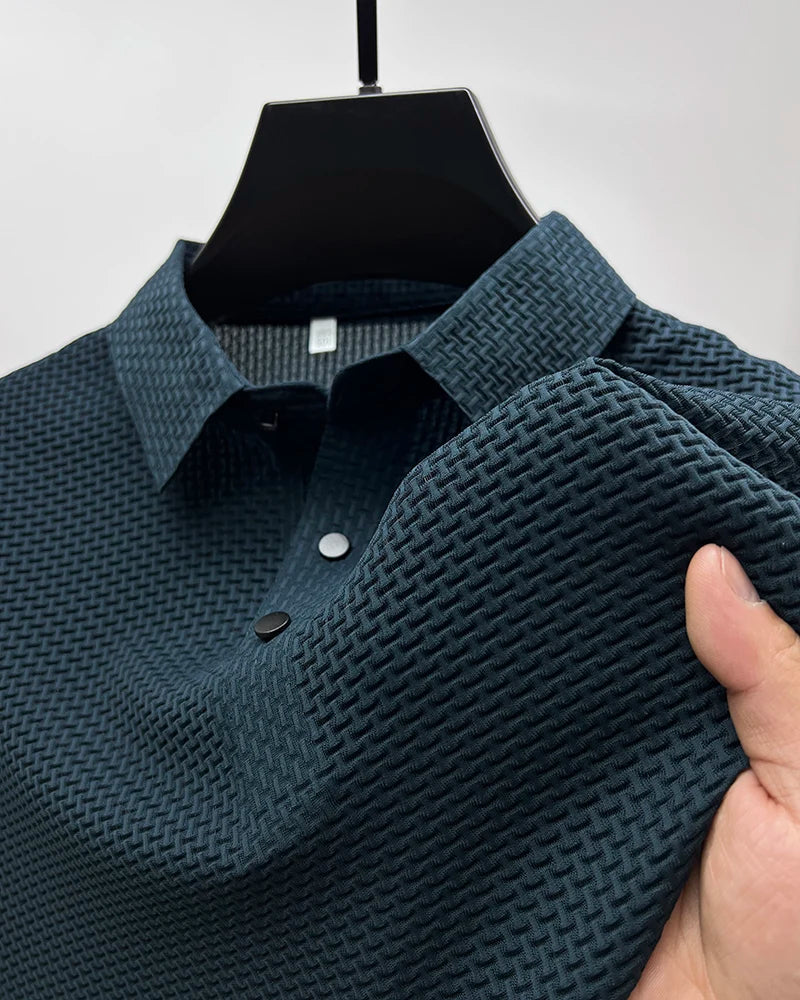 2023 M-4XL Summer New Men's Short Sleeve T-shirt Cool and Breathable POLO Shirt Business Casual Sweat-absorbing Top