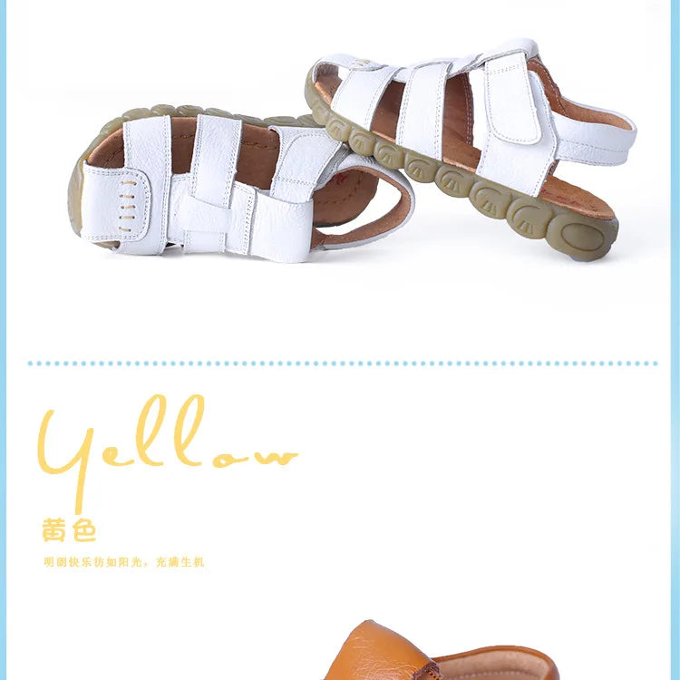 Summer Kids Shoes Boys Beach Sandals for Baby Boys Soft Leather Bottom Non-Slip Closed Toe Children Shoes ÑÐ°Ð½Ð´Ð°Ð»Ð¸ Ð´Ð»Ñ Ð¼Ð°Ð»ÑŒÑ‡Ð¸ÐºÐ°