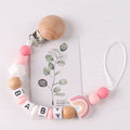 Beech Wood Clip Silicone Pacifier Chain – Baby Soother Holder & Teething Toy