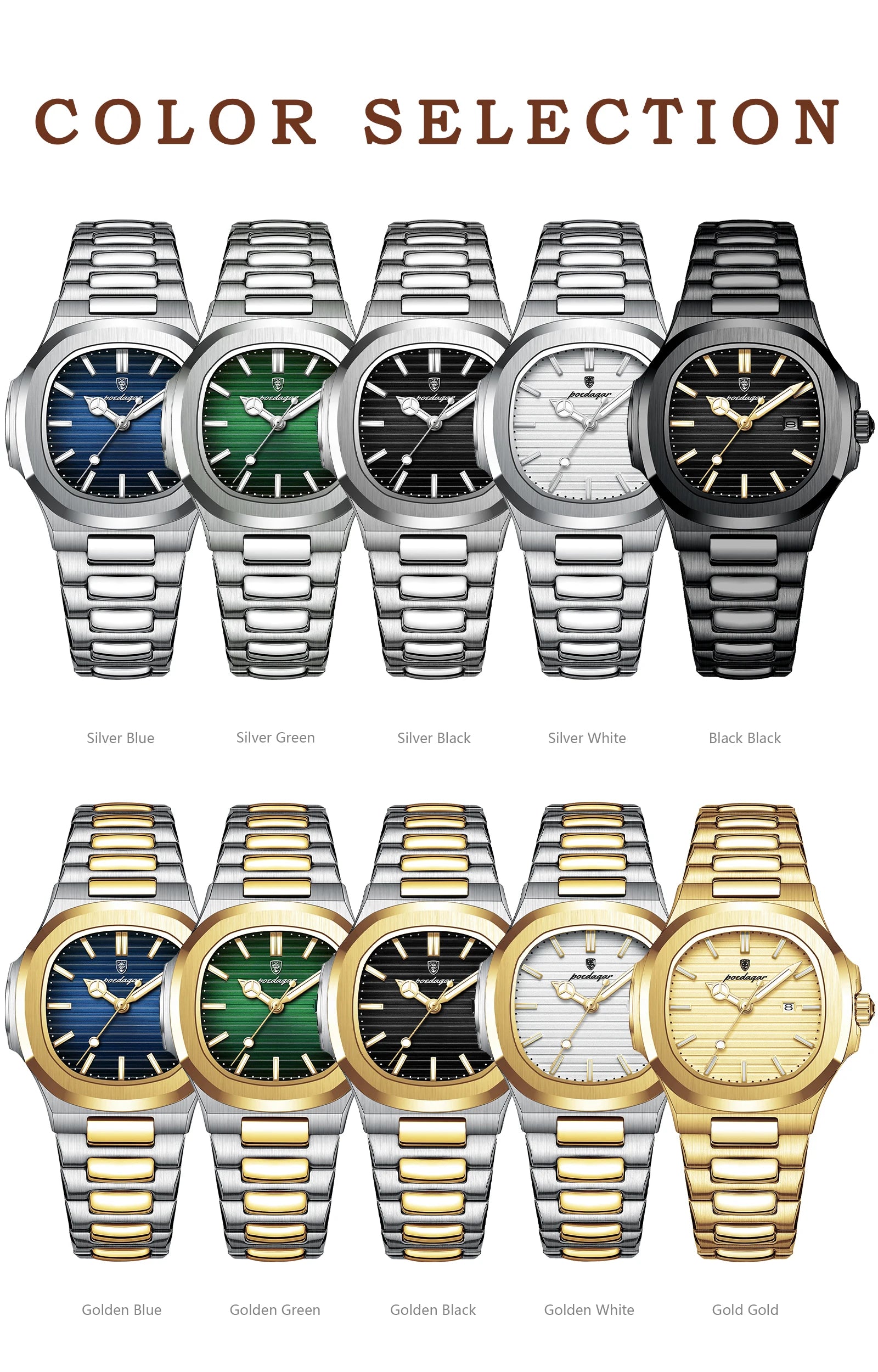 POEDAGAR Top Exquisite Women's Wristwatch Waterproof Luminous Date Fashion Ladies Watches Stainless Steel Quartz Watch For Woman